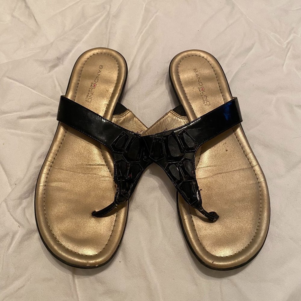 Bandolino B Flexible Metallic Jeweled Sandals